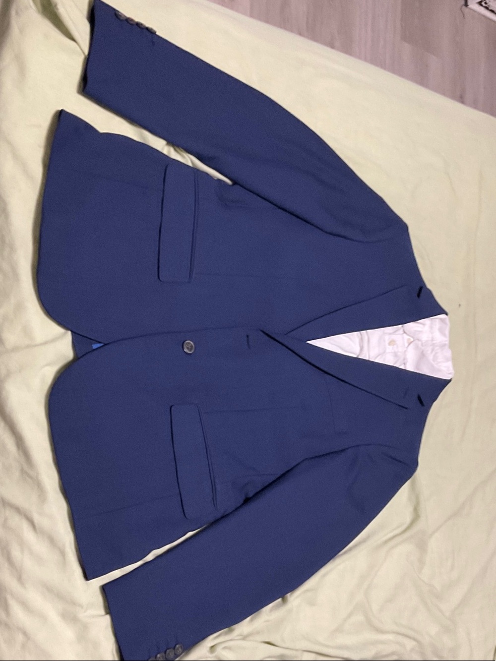 Haggar Men's Navy Blue Single-Button Suit Jacket RECOMMENDED FOR TALL SKINNY 6FT